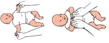 vježbe za bebe - podizanje ruke iznad glave